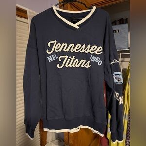 Stoney Clover Lane 47 Brand Tennessee Titans Crew Neck V Neck Sweatshirt